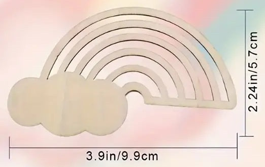 Unfinished Wooden Rainbow and Clouds Craft Set – DIY Painting Project for Kids